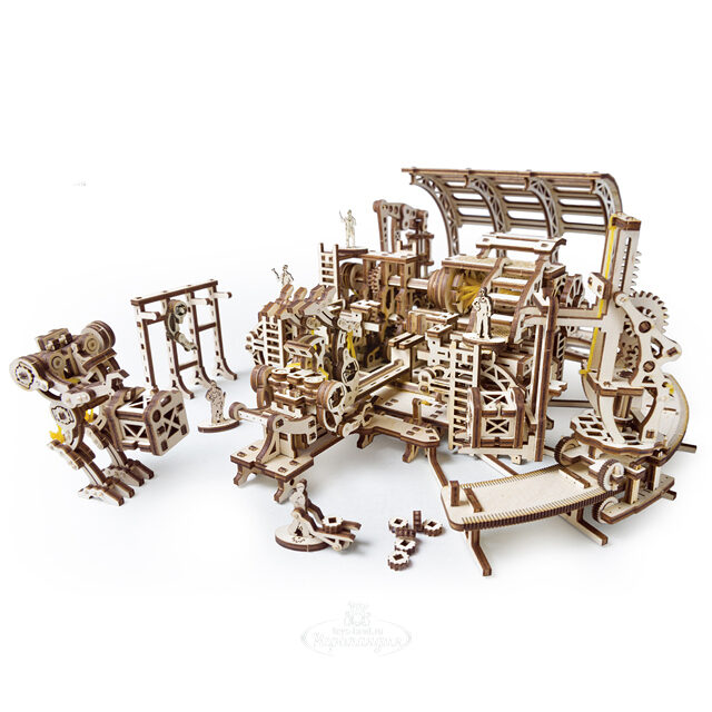 Механический конструктор 3D-пазл Фабрика роботов 44*29 см, 598 эл Ugears