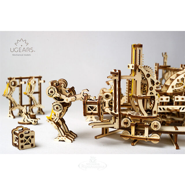 Механический конструктор 3D-пазл Фабрика роботов 44*29 см, 598 эл Ugears