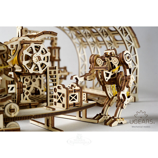 Механический конструктор 3D-пазл Фабрика роботов 44*29 см, 598 эл Ugears