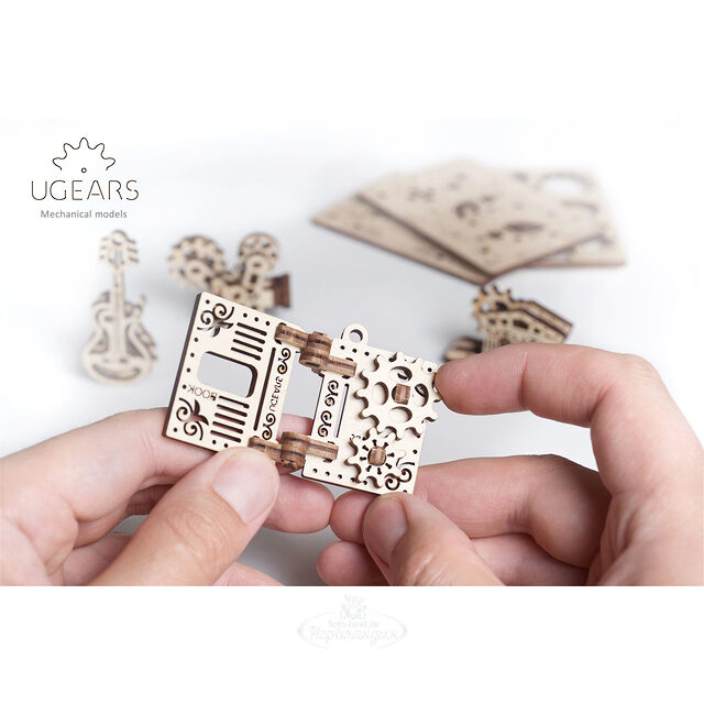 Механический конструктор 3D-пазл Фиджет творчество 4 шт 4*7 см 48 эл Ugears