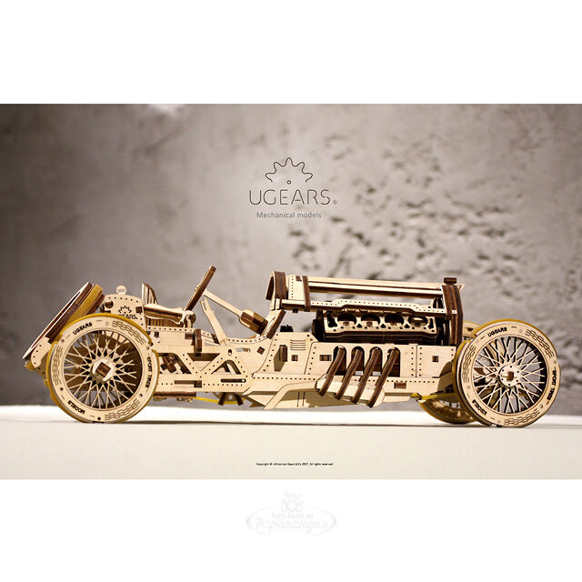 Механический конструктор 3D-пазл Спорткар U-9 Гран-при 35*13 см 348 эл Ugears