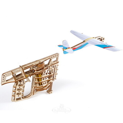 Механический конструктор 3D-пазл Пускатель самолетиков 34*29 см, 200 эл Ugears