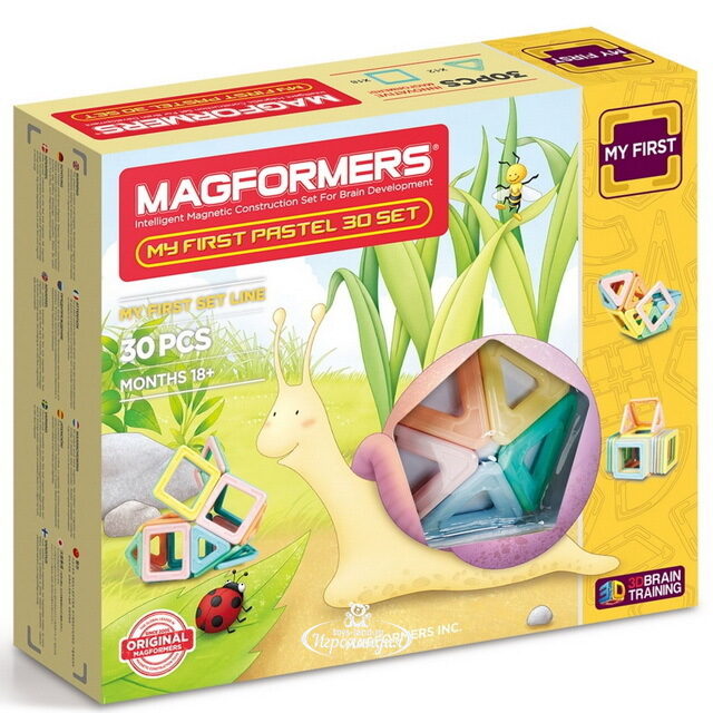 Магнитный конструктор для малышей Magformers My First Pastel Set 30 деталей Magformers