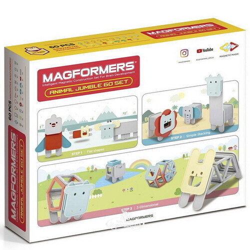 Магнитный конструктор Magformers Jumble Set 60 деталей Magformers