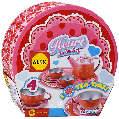 Чайный сервиз Сердце 16 предметов металл Alex