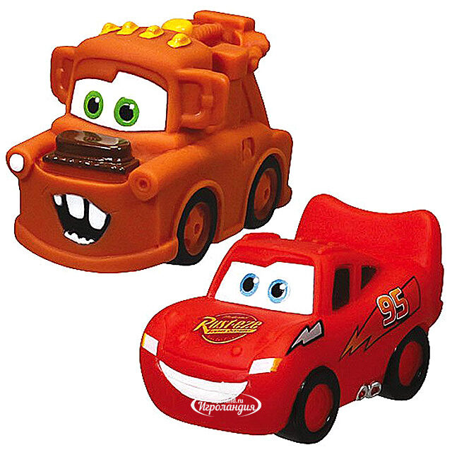 Игрушки-брызгалки для ванной Тачки: Молния Маккуин и Мэтр 7 см 2 шт Simba