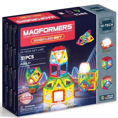 Магнитный конструктор Magformers Neon Led Set 31 деталь Magformers