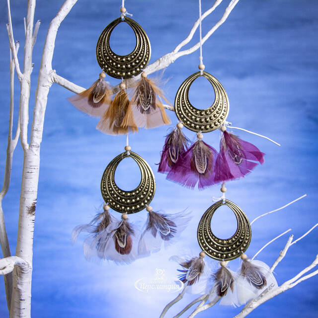 Елочная подвеска Этнические мотивы 28 см бордовая Kaemingk