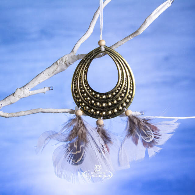 Елочная подвеска Этнические мотивы 28 см серебряная Kaemingk