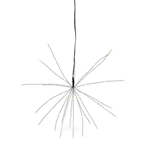 Светодиодное украшение Firework 26 см, 60 теплых белых LED ламп, на батарейках, черная проволока, IP20 Star Trading