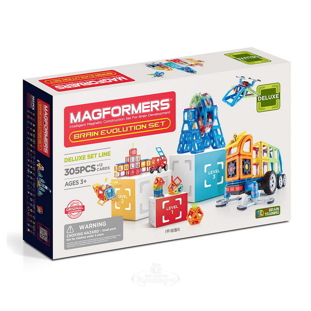 Большой магнитный конструктор Magformers Brain Evolution Set 305 деталей Magformers