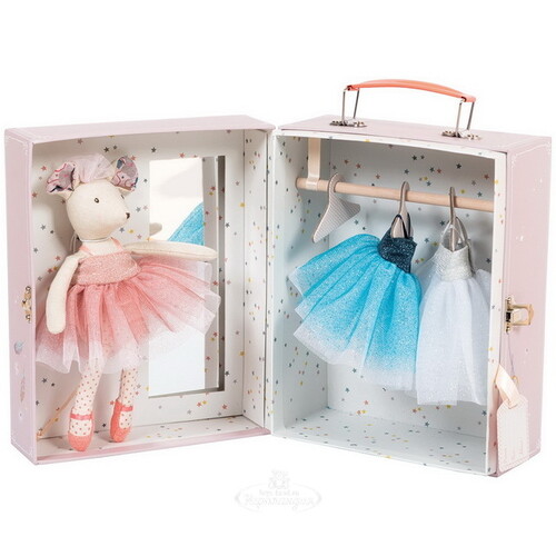 Игровой набор Мышка Балерина с чемоданчиком-гардеробом, 23*19*13 см Moulin Roty