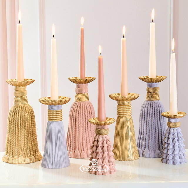 Декоративный подсвечник Grande Tassel 26 см пудровый EDG