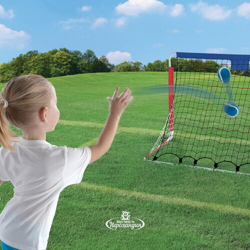 Ворота для футбола и хоккея на траве с мячами и клюшками 46*77*123 см Step2