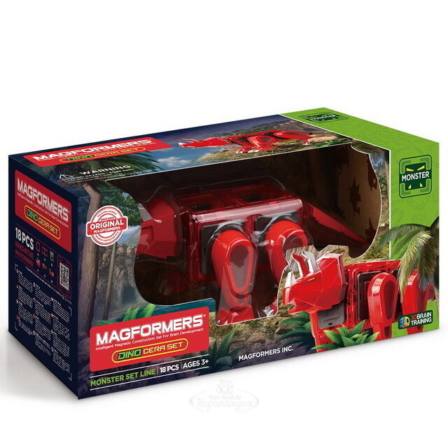 Магнитный конструктор Magformers Dino Cera Set 18 деталей Magformers (Магформерс)