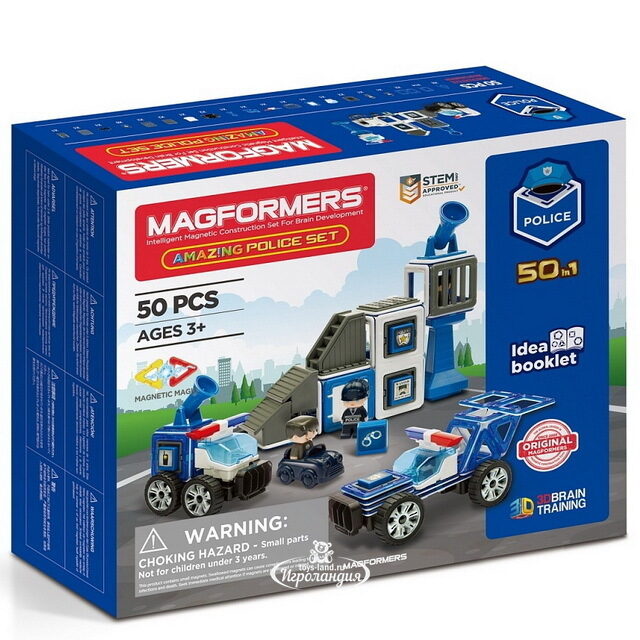 Магнитный конструктор Magformers Amazing Police Set 50 деталей Magformers (Магформерс)