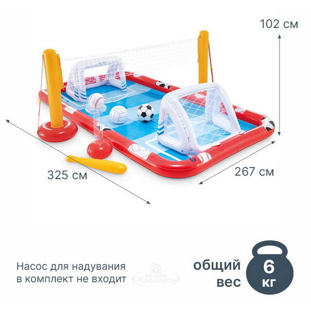Надувной игровой центр Спортивные Игры 325*267*102 см INTEX