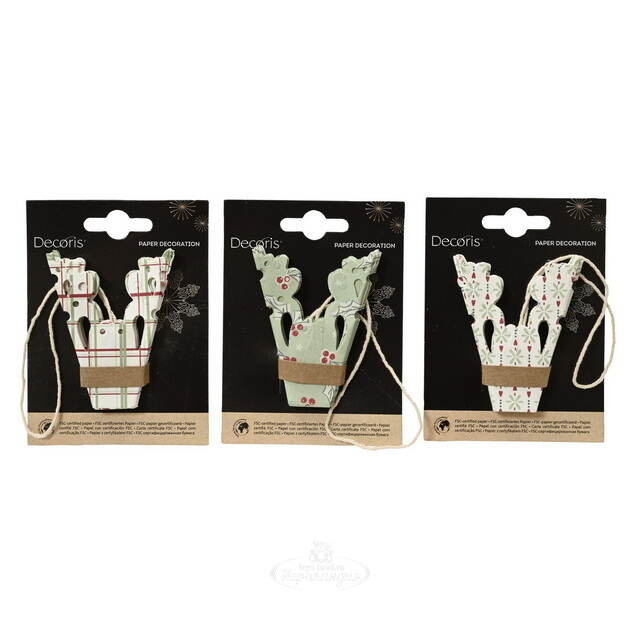 Елочные игрушки из бумаги Снежинки 15 см, 3 шт Kaemingk (Кейминг)
