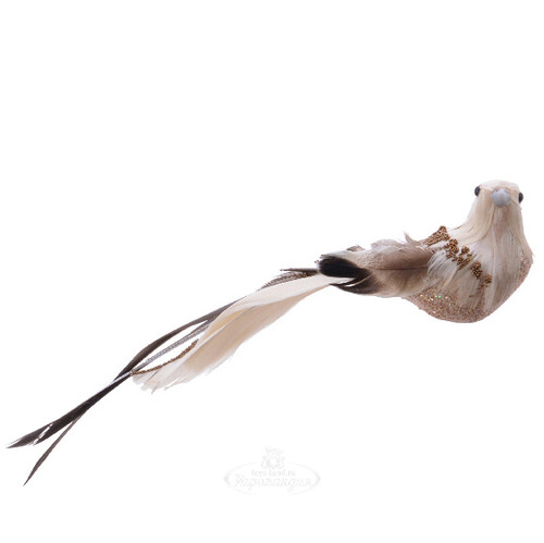 Елочное украшение Женевская пташка 15 см перламутровая, клипса Kaemingk