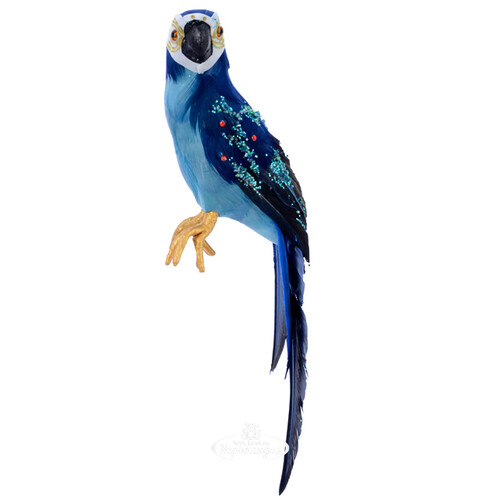 Декоративная фигура Королевский попугай Доменико 34 см сине-голубой Kaemingk
