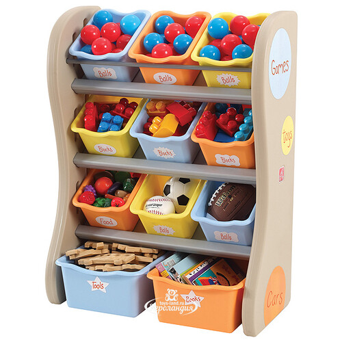 Система хранения игрушек, 89*67*36 см, оранжево-голубой Step2