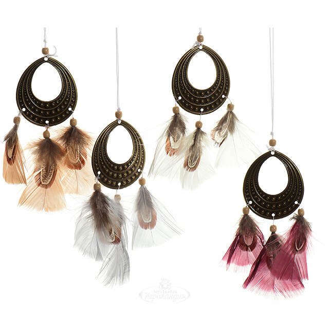 Елочная подвеска Этнические мотивы 28 см бордовая Kaemingk