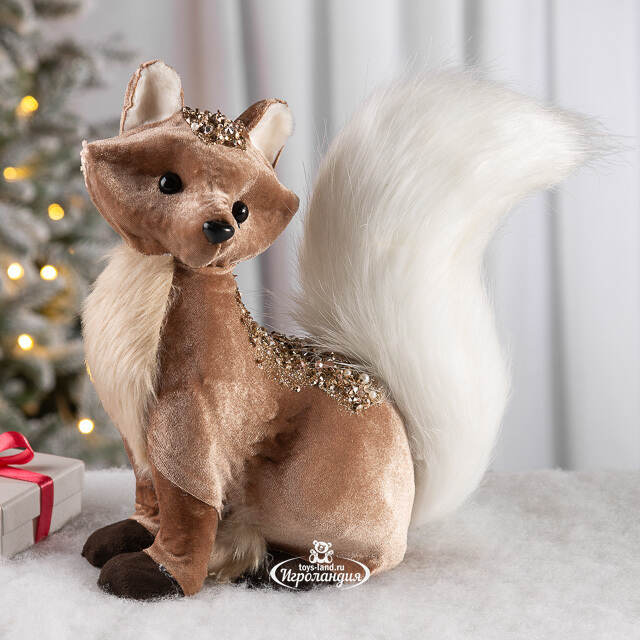 Декоративная фигура Лисичка Айрика - Diamond Forest 27 см, розовое золото Kaemingk