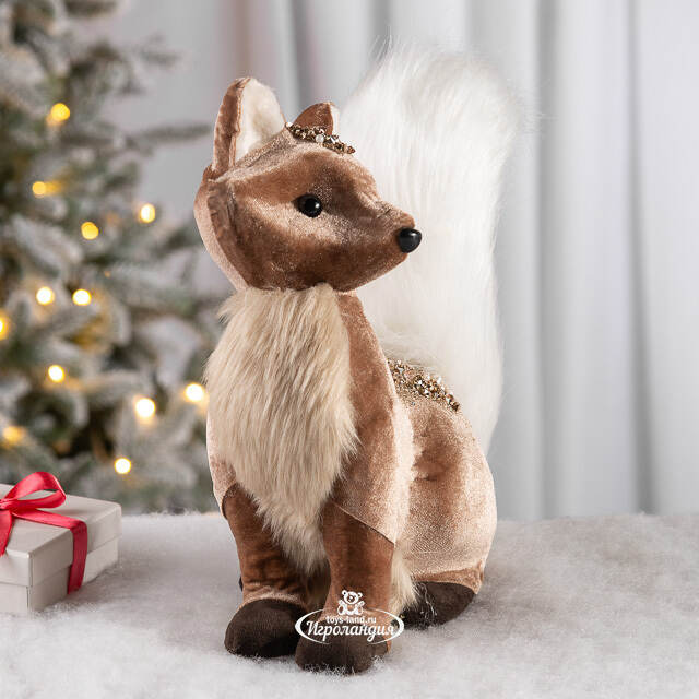 Декоративная фигура Лисичка Айрика - Diamond Forest 27 см, розовое золото Kaemingk