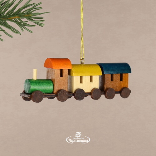 Деревянная елочная игрушка Поезд до Линденхорста 10 см, подвеска Breitner