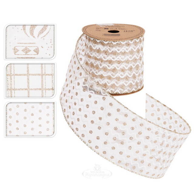 Декоративная лента в клетку Motif Mignon 270*6 см шампань Koopman