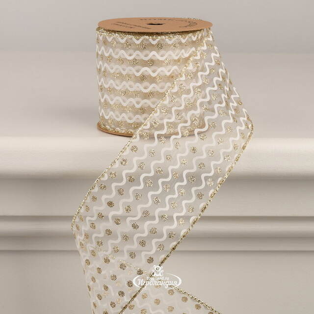 Декоративная лента в горошек Motif Mignon 270*6 см шампань Koopman (Купман)