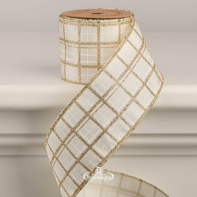 Декоративная лента в клетку Motif Mignon 270*6 см шампань Koopman (Купман)
