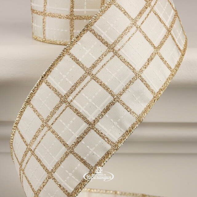 Декоративная лента в клетку Motif Mignon 270*6 см шампань Koopman (Купман)