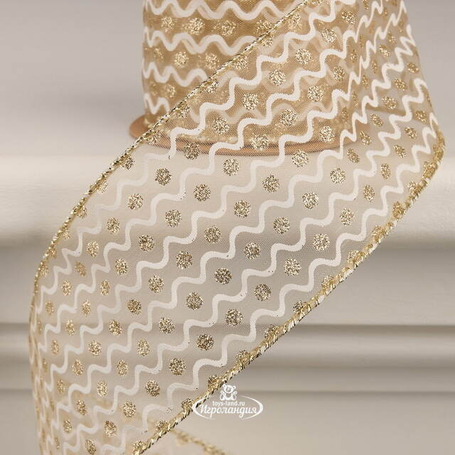 Декоративная лента в горошек Motif Mignon 270*6 см золотистая Koopman (Купман)