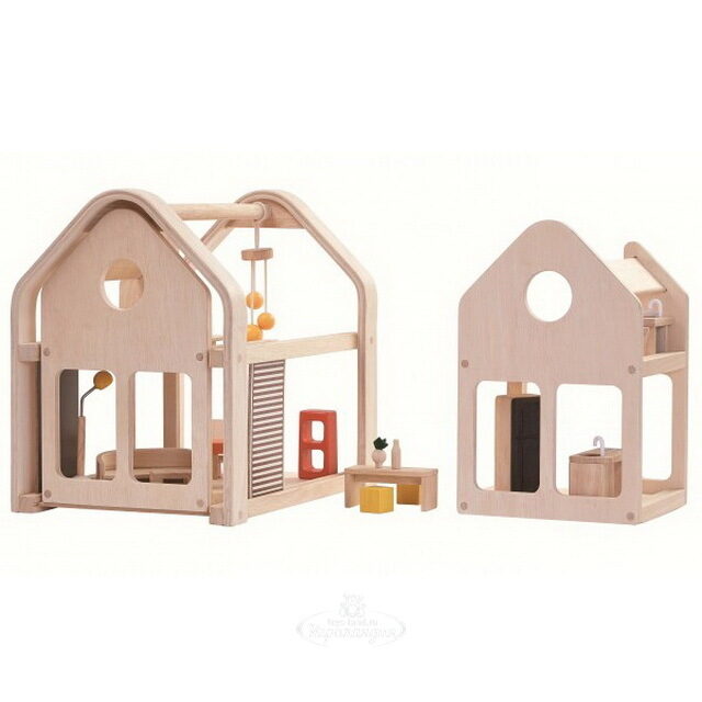 Деревянный кукольный домик с мебелью Plan Toys (План Тойс)