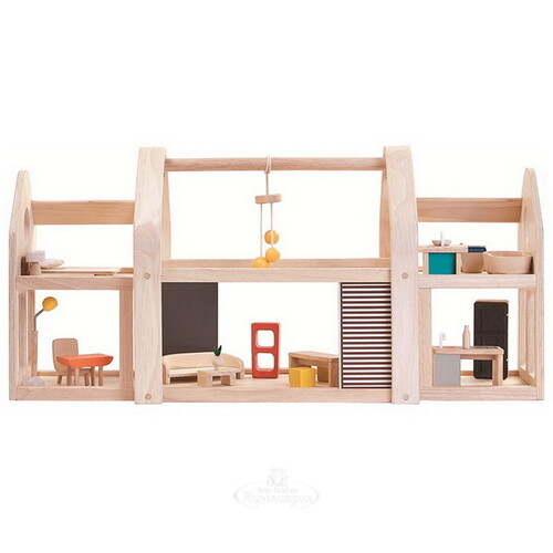 Деревянный кукольный домик с мебелью Plan Toys