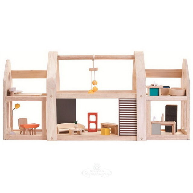 Деревянный кукольный домик с мебелью Plan Toys (План Тойс)