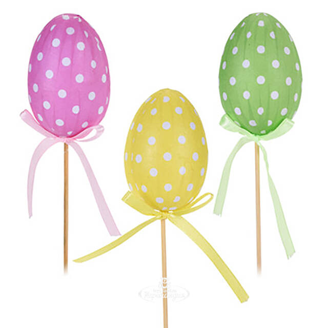 Пасхальные украшения Яйца на палочке Good Easter 5 см, 3 шт  Koopman
