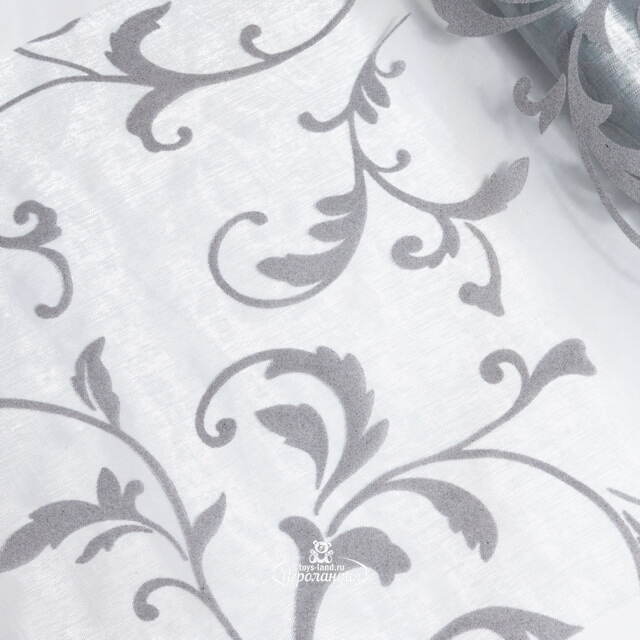 Ткань для декорирования 30*500 см серебряная, органза с флоком Koopman