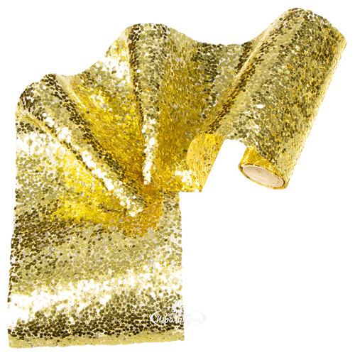 Декоративная лента с блестками Этталь 250*14 см золотая Koopman