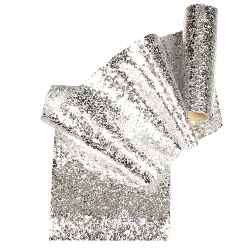 Декоративная лента с блестками Этталь 250*14 см серебряная Koopman
