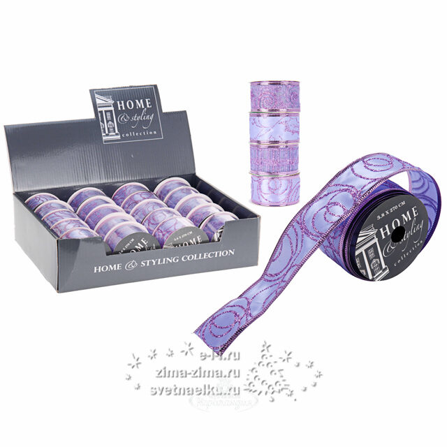 Декоративная лента лаванда 270*4 см органза Koopman (Купман)