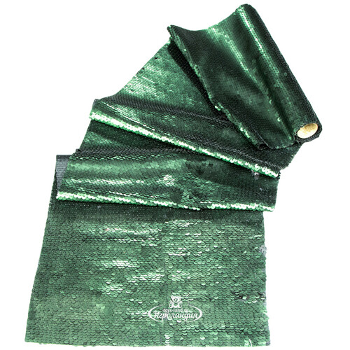 Ткань для декора Божоле 25*125 см с двусторонними пайетками зеленая Koopman