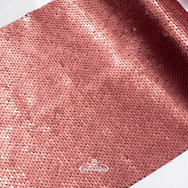 Ткань для декора Божоле 25*125 см с двусторонними пайетками коралловая Koopman