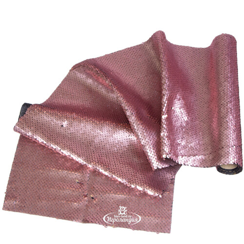 Ткань для декора Божоле 25*125 см с двусторонними пайетками розовая Koopman