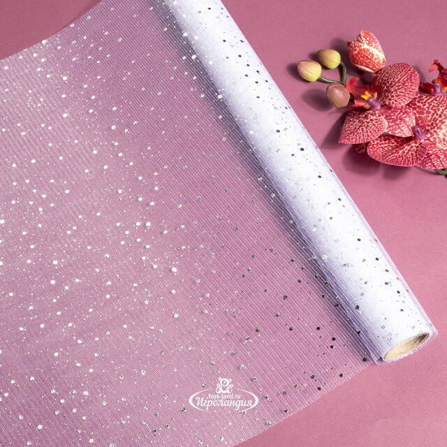 Ткань для декора Сетка Ивелин 39*200 см серебряная Koopman (Купман)