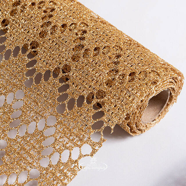 Ткань для декора Ажурная Сетка Steppe 28*150 см золотая Koopman (Купман)