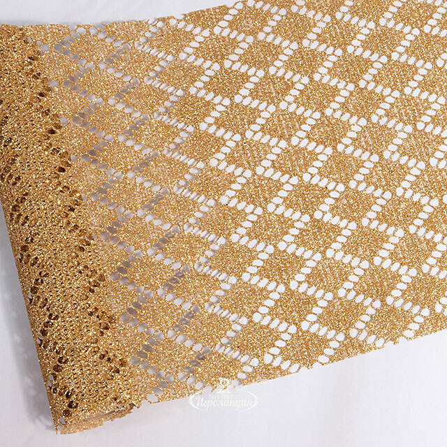 Ткань для декора Ажурная Сетка Steppe 28*150 см золотая Koopman (Купман)