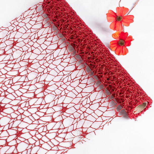 Ткань для декора Ажурная Сетка Hayfield 28*150 см красная Koopman (Купман)