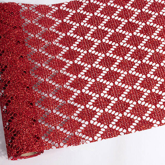 Ткань для декора Ажурная Сетка Steppe 28*150 см красная Koopman (Купман)